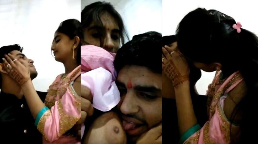 Indian Real Viral Mms Naughty College Couple Kissing And Pressing Big Boobs In pink Salwar