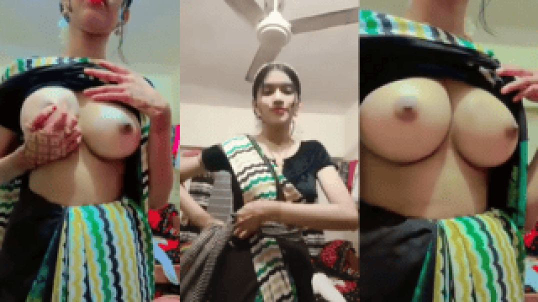 Rajasthani Beautiful Bhabhi In Saree Nude Big Boobs On Live Call with BF Selfie
