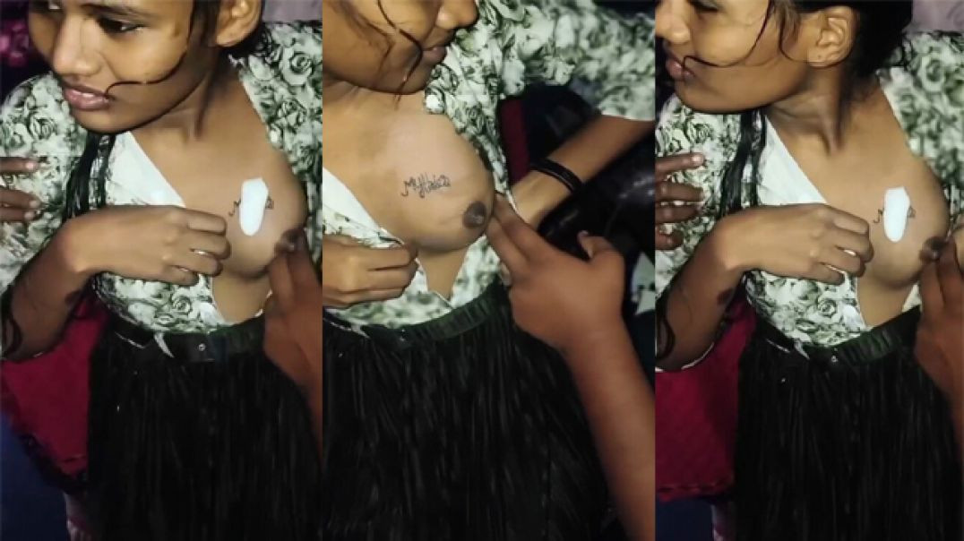 GenZ Nibbi School girl having tattoo on boobs viral porn video