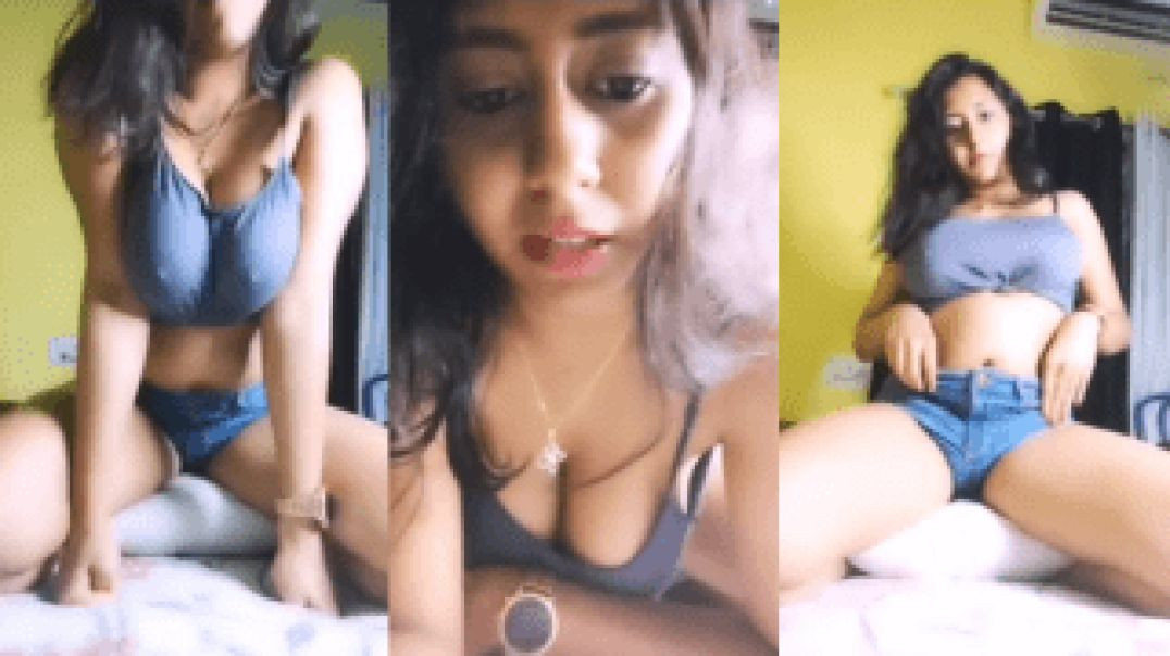 Horny Muslim Girl Rides Pillow Bounces Boobs in Live Video Call Sex with Jija ji