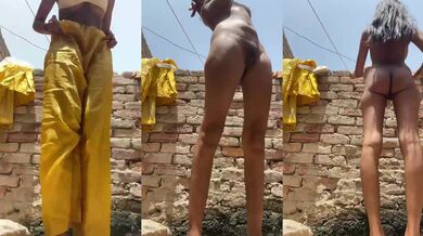 Haryana young village girl nude bathing outdoor mms