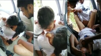 Desi Hot College Girl Gangbang In Car with lover and his friends viral sex mms